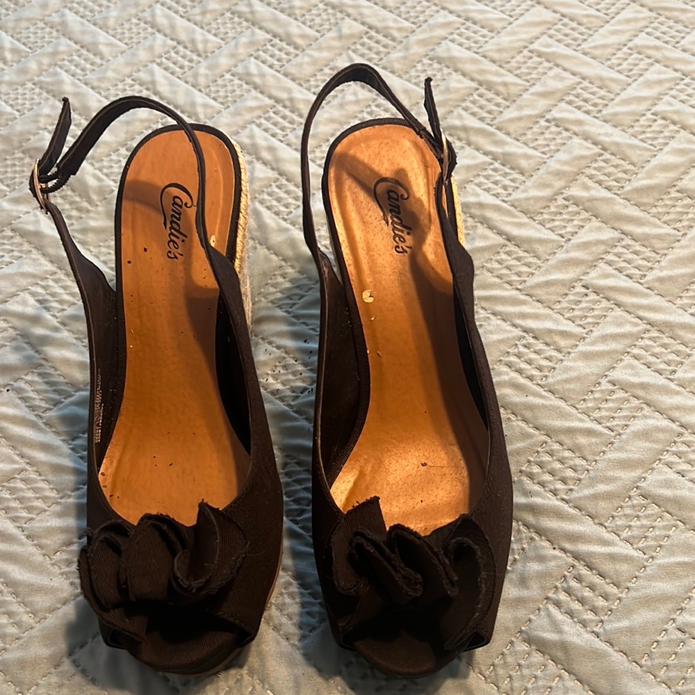 Candie’s Black Diana Wedges